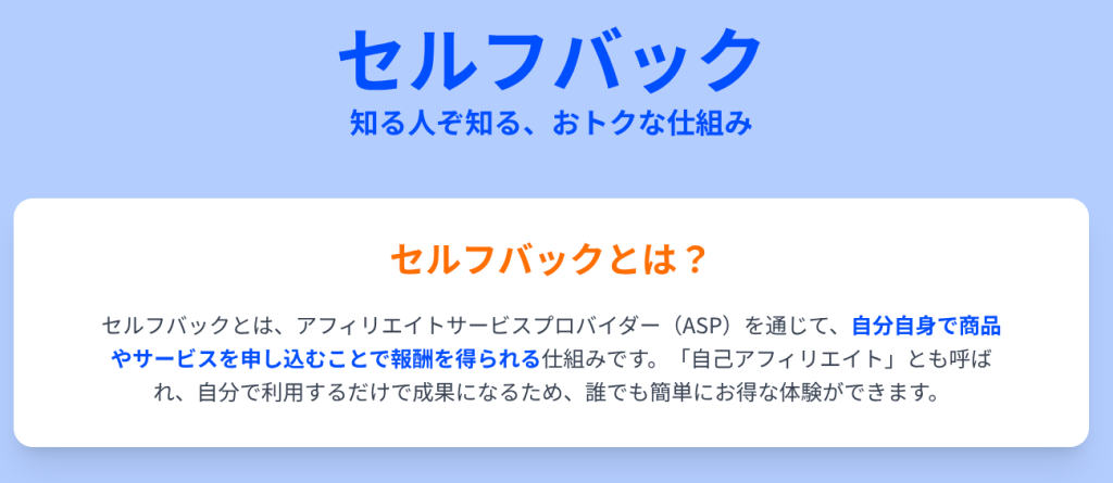 セルフバックの方法は
